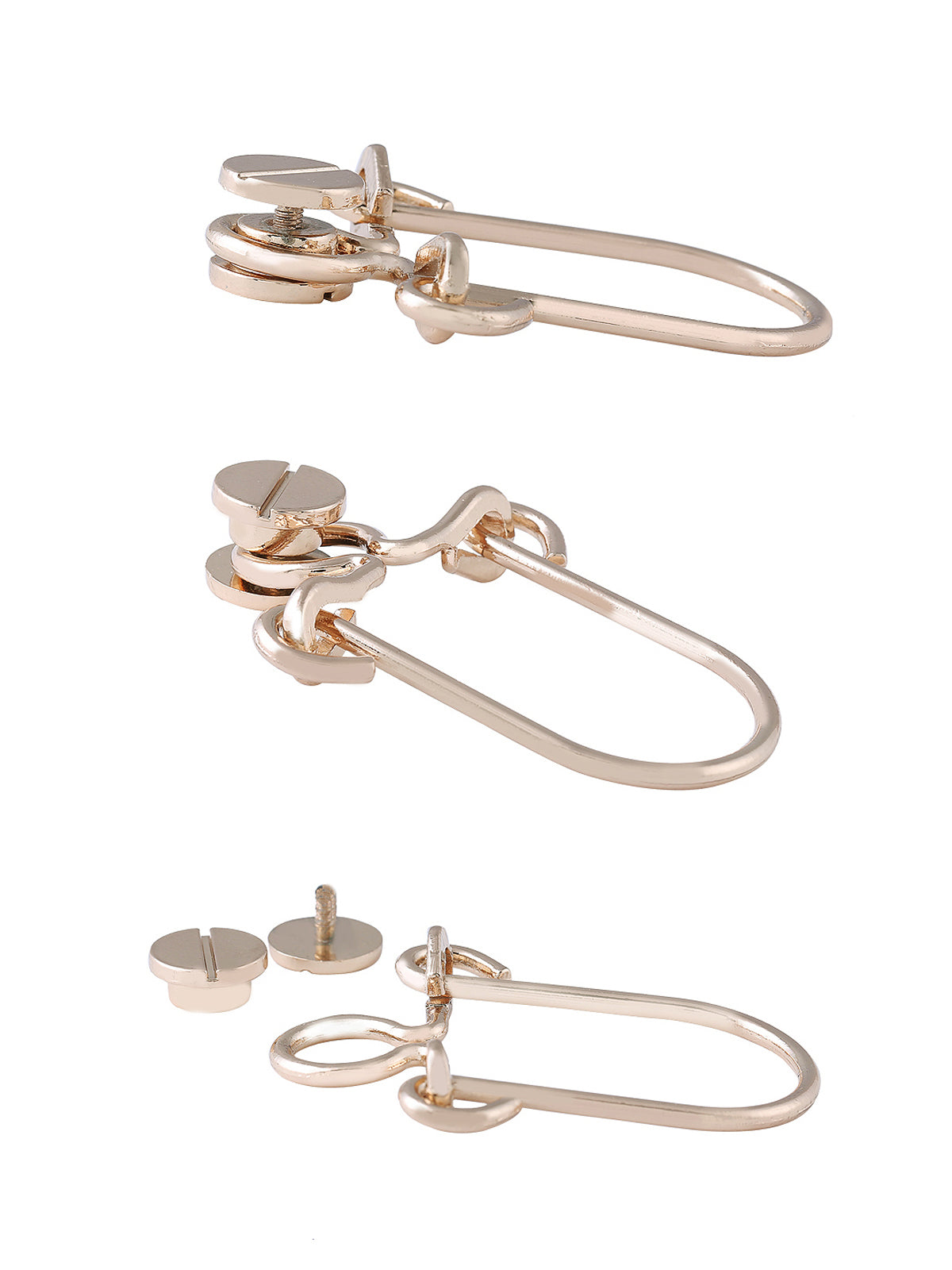 Very Fashionable & Unique Design in Shiny Golden Colour Nut-Bolt Screw Fashion Accessory