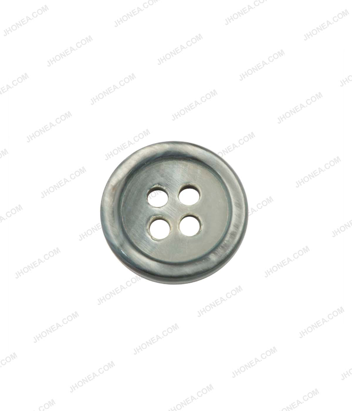 Glossy & Shiny Pearlescent Grey Rounded Rim Shirt Buttons