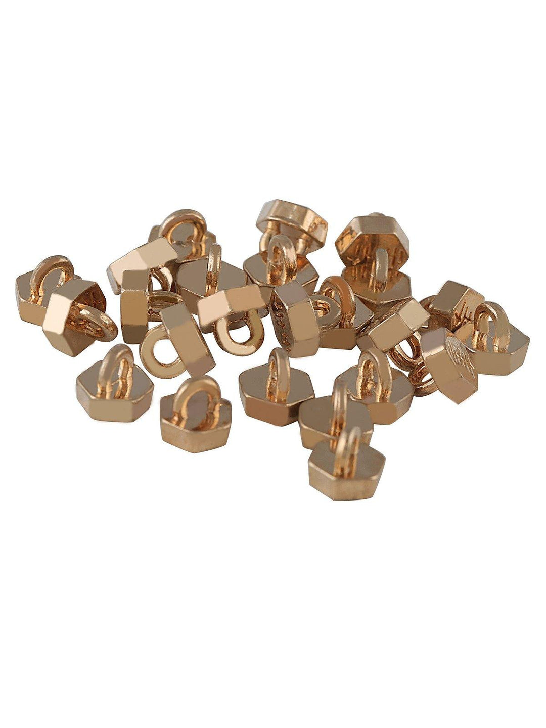 Golden Hexagon Shape 6mm (10L) Downhole Shirt Metal Button - Jhonea Accessories