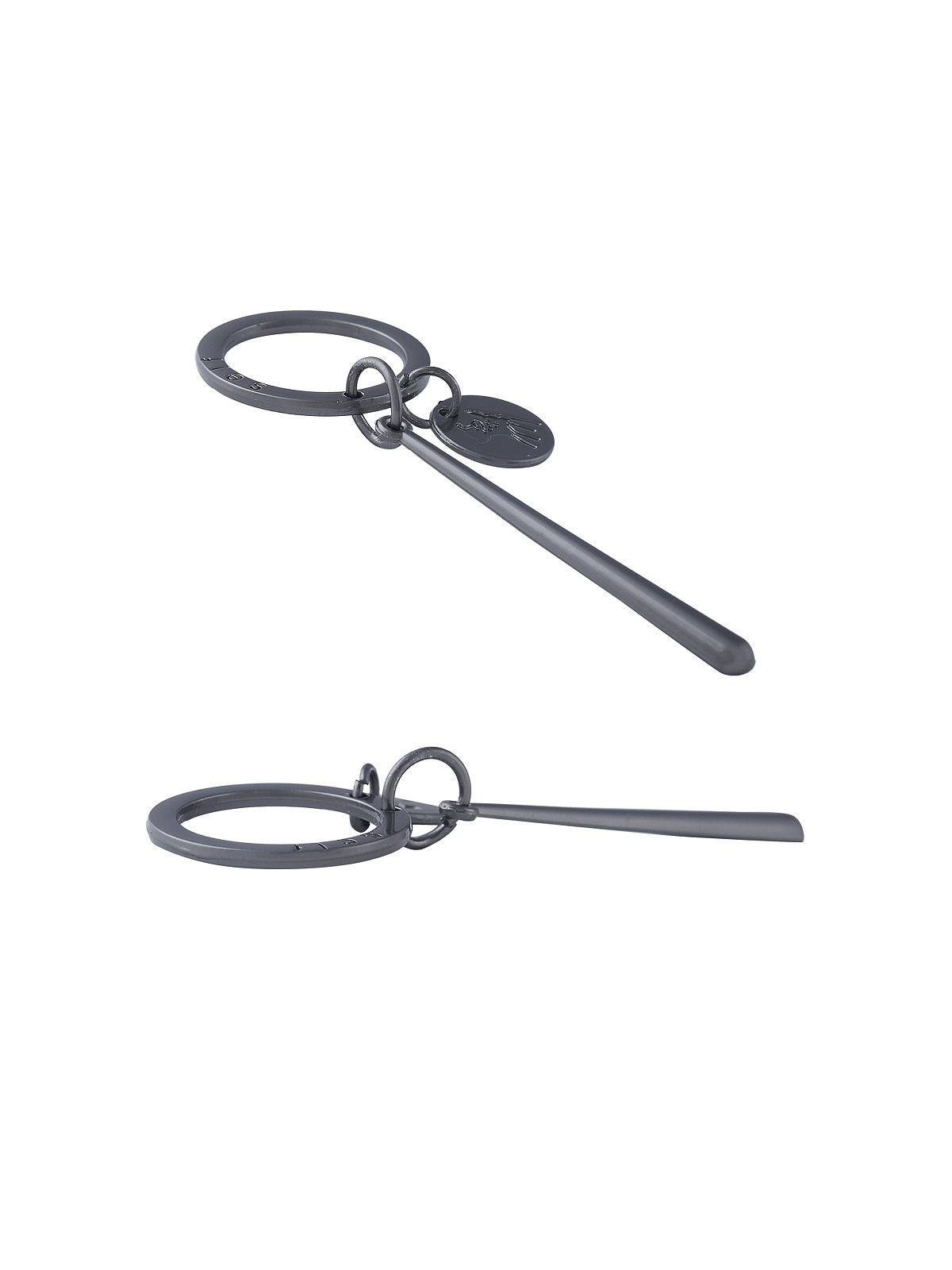 Simple Keychain Design Silver Grey Loopy Hanger
