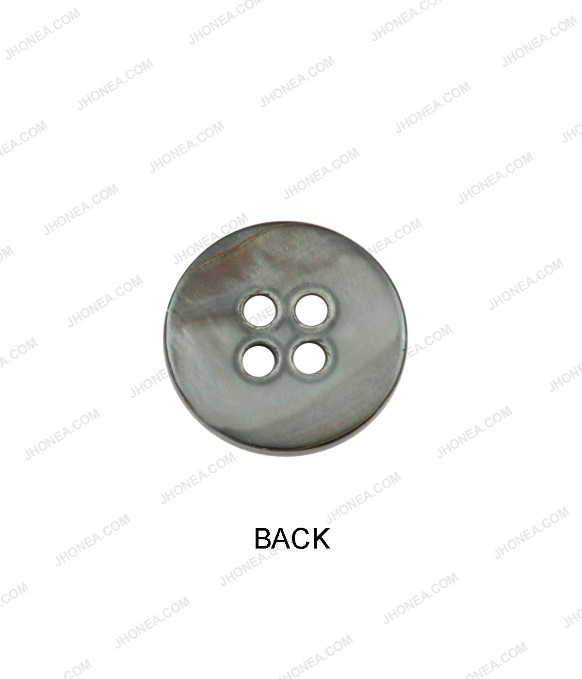 Glossy & Shiny Pearlescent Grey Rounded Rim Shirt Buttons