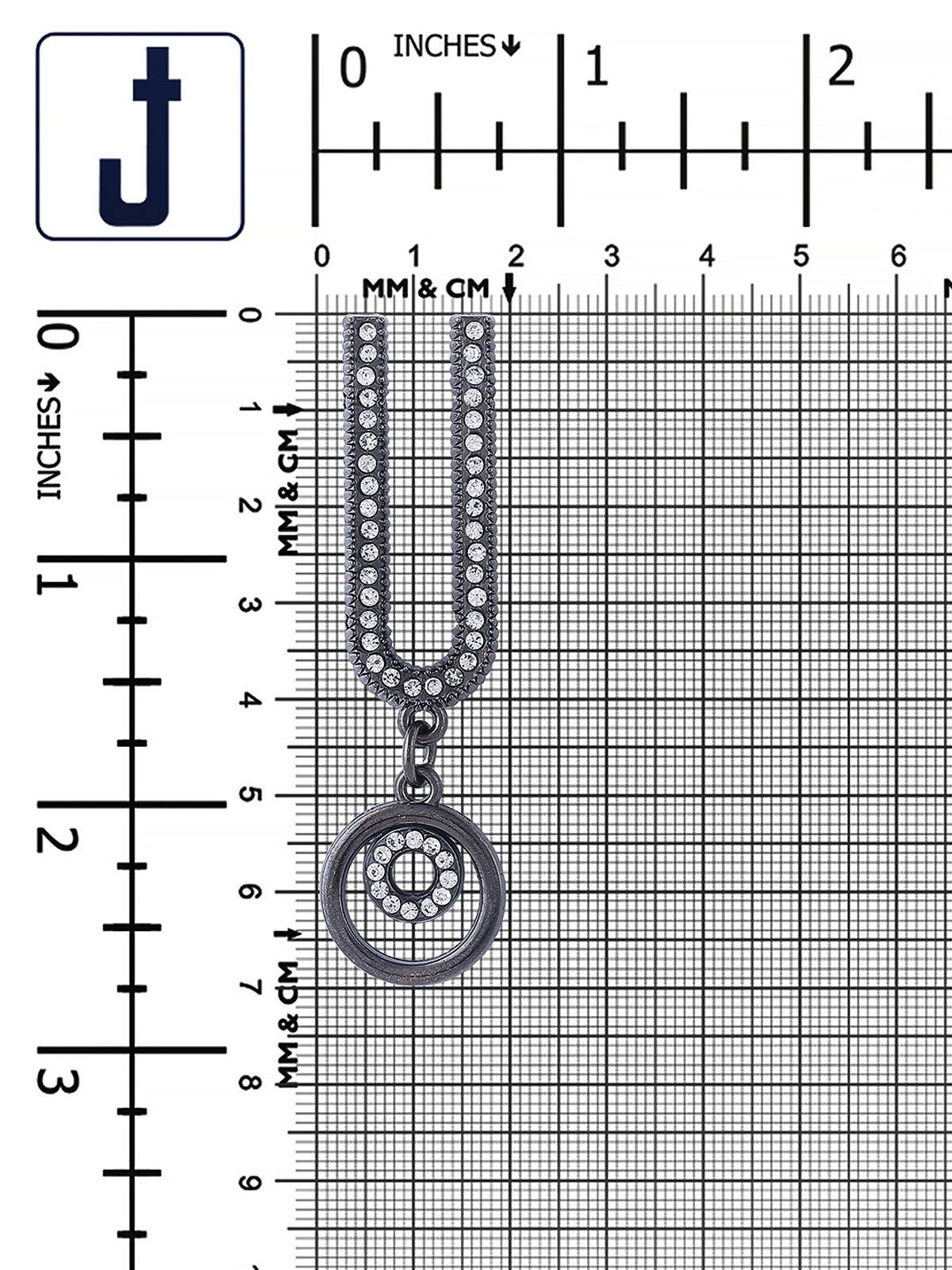 'U' Shape Diamond Hanging Gunmetal Tone Fashion Hardware - Jhonea Accessories