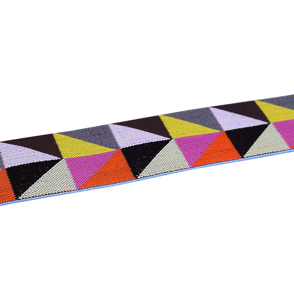 Designer Geometric Pattern Multicolor Woven Elastic Tape