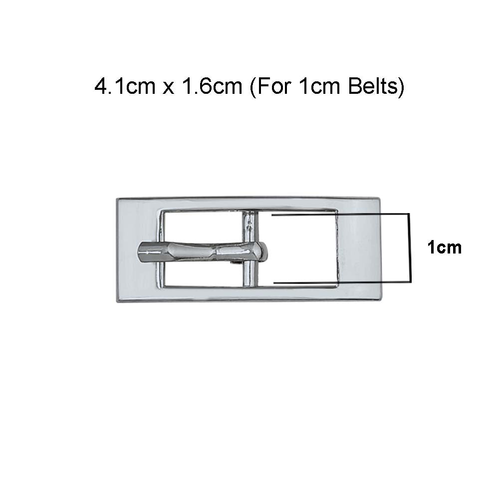 Shiny Silver Color Rectangular Frame Cinch Belt Buckle