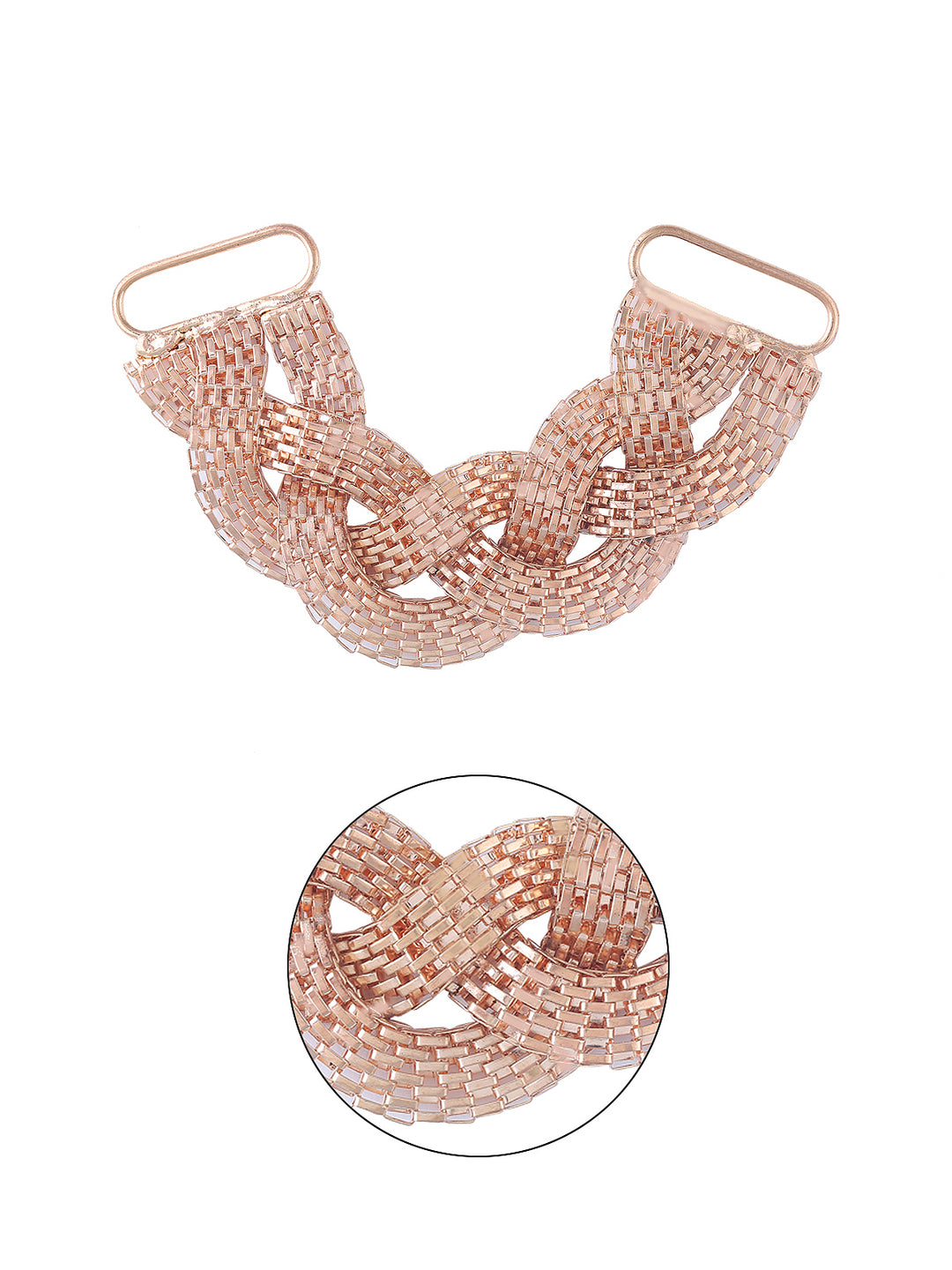 Braided Chain Design Shiny Gold Connector Fashion Accessory