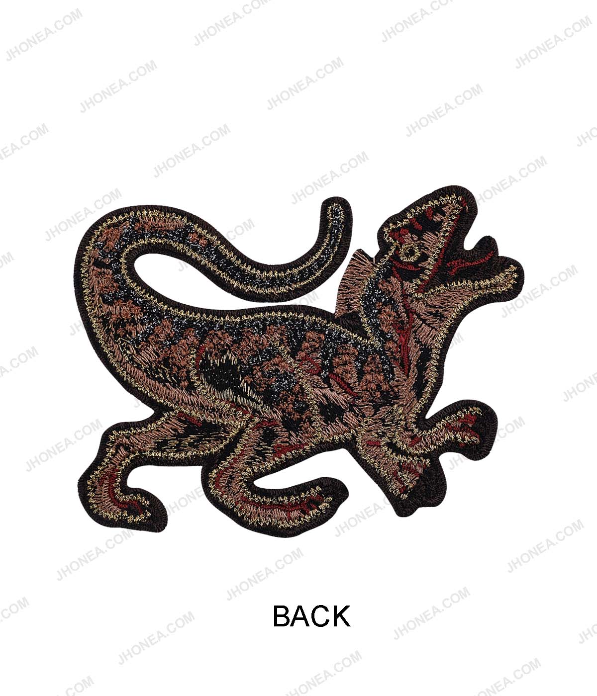 Beautiful Intricately Embroidered Multicolor Lizard Patch