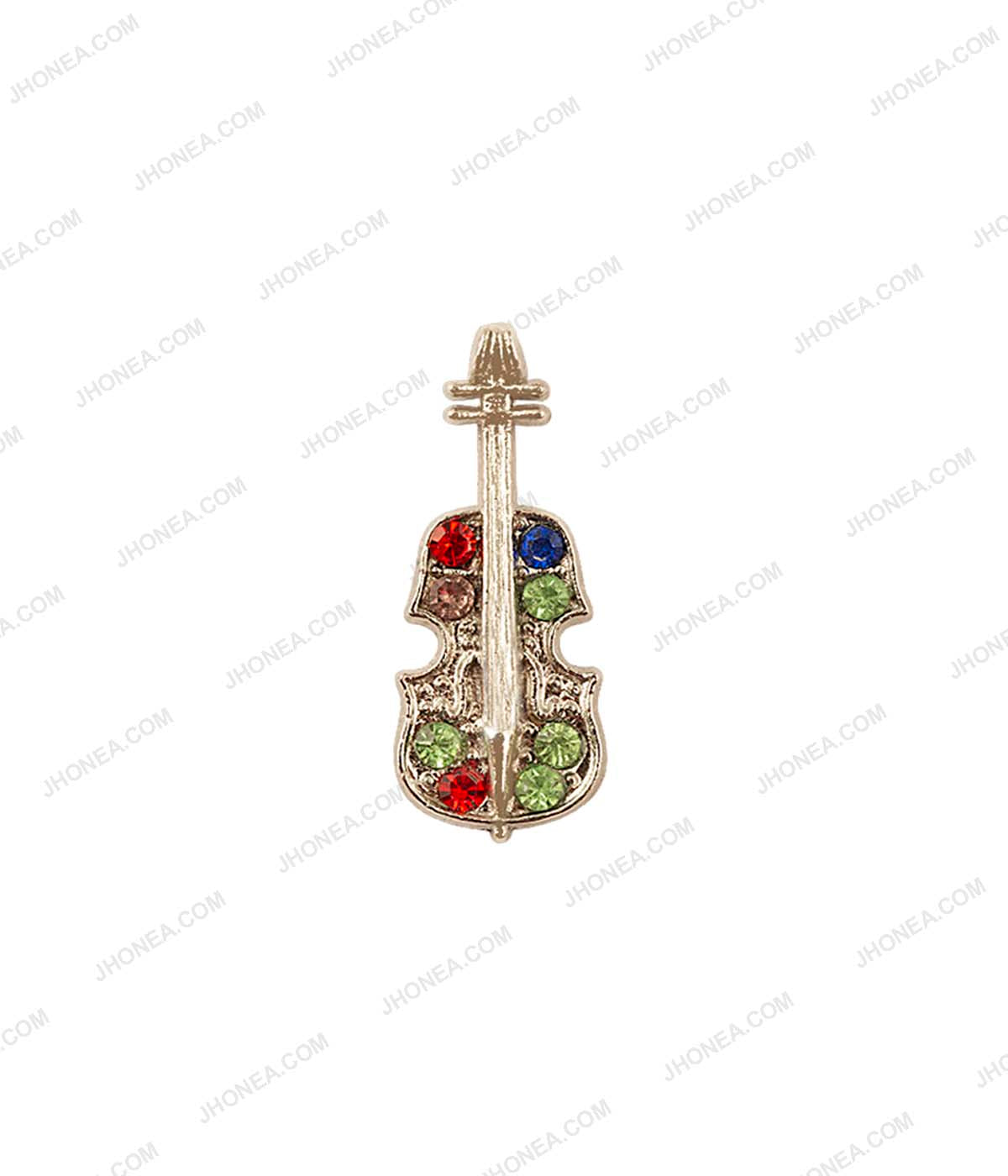 Multicolor Diamond Violin Iron On Hotfix for Party Wear Dress