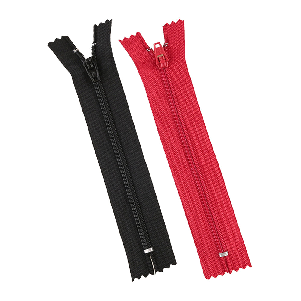 Black & Red Color Closed-End Tailor Sewing Nylon Coil Zipper with Zip Fastener