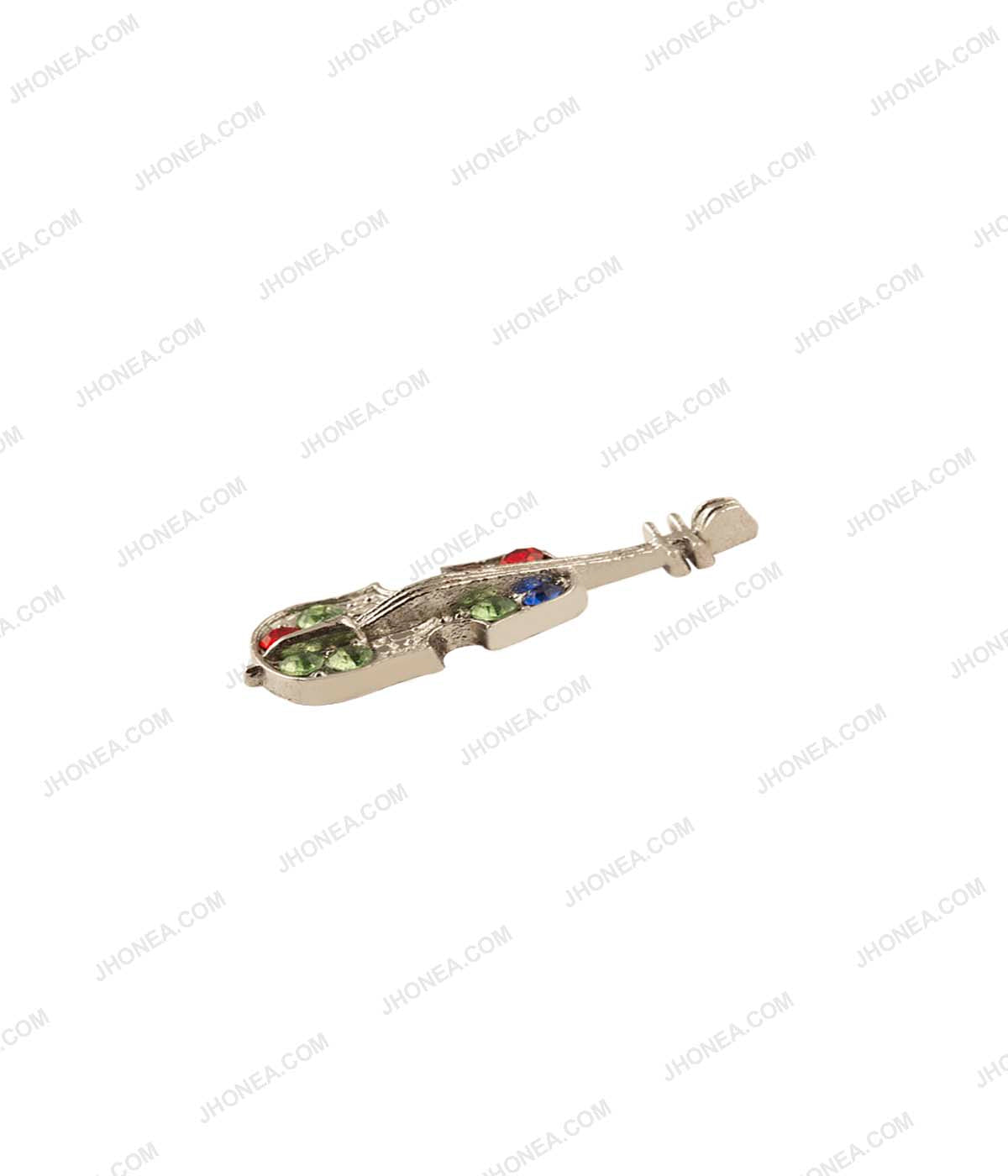 Multicolor Diamond Violin Iron On Hotfix for Party Wear Dress