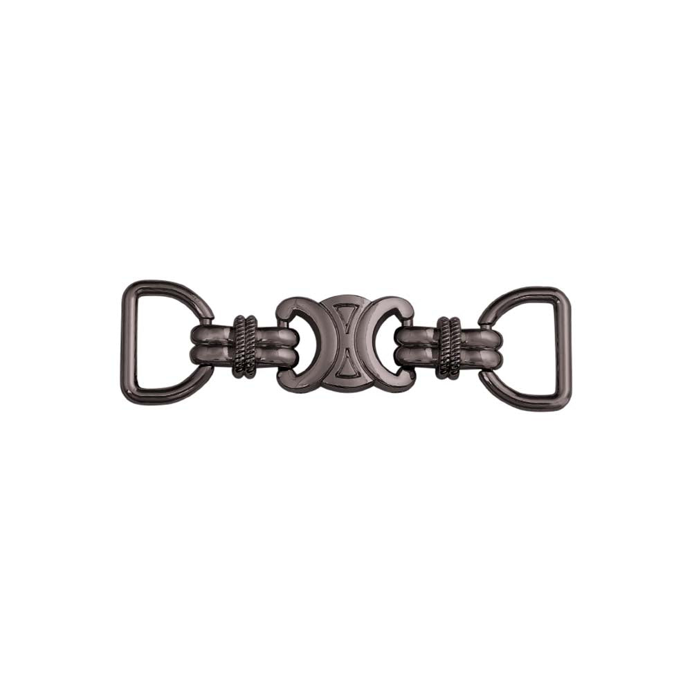 Shiny Black Nickel (Gunmetal) Color Decorative Shoe Buckle Clip & Belt Accessory for Clothing