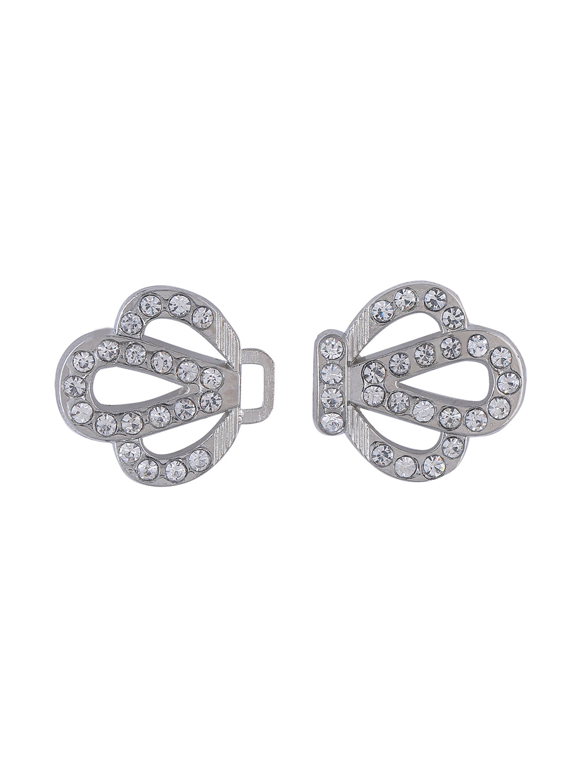 Shiny Silver Crown Shape 2 Part Closure Clasp Buckle - Jhonea Accessories