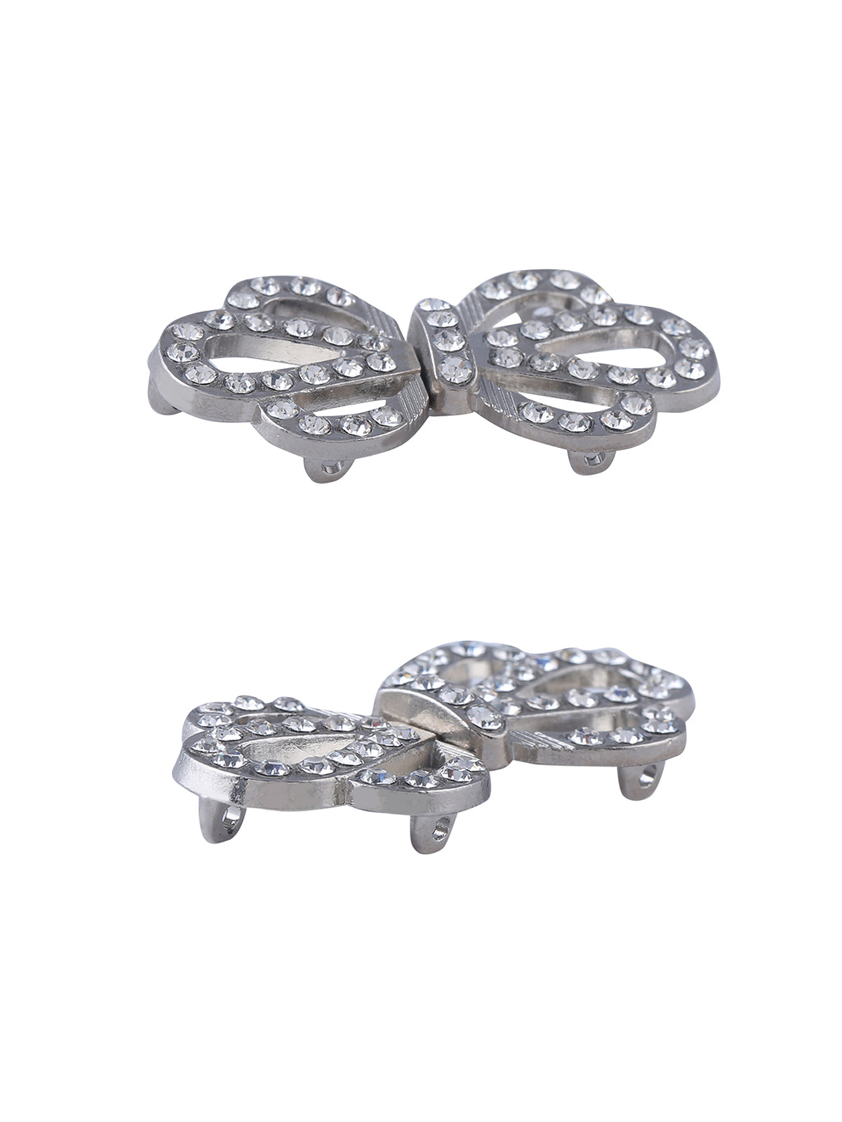 Shiny Silver Crown Shape 2 Part Closure Clasp Buckle - Jhonea Accessories