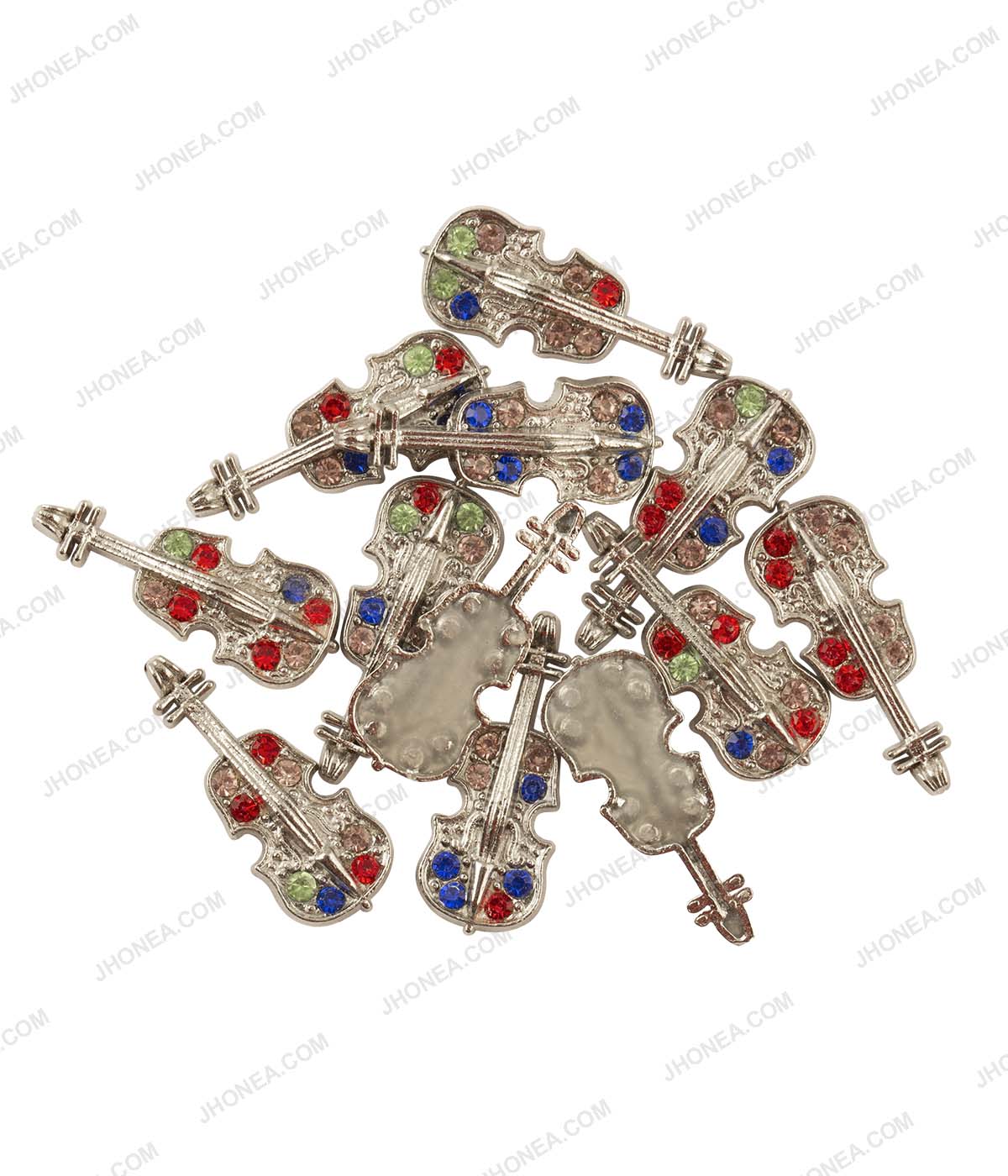 Multicolor Diamond Violin Iron On Hotfix for Party Wear Dress
