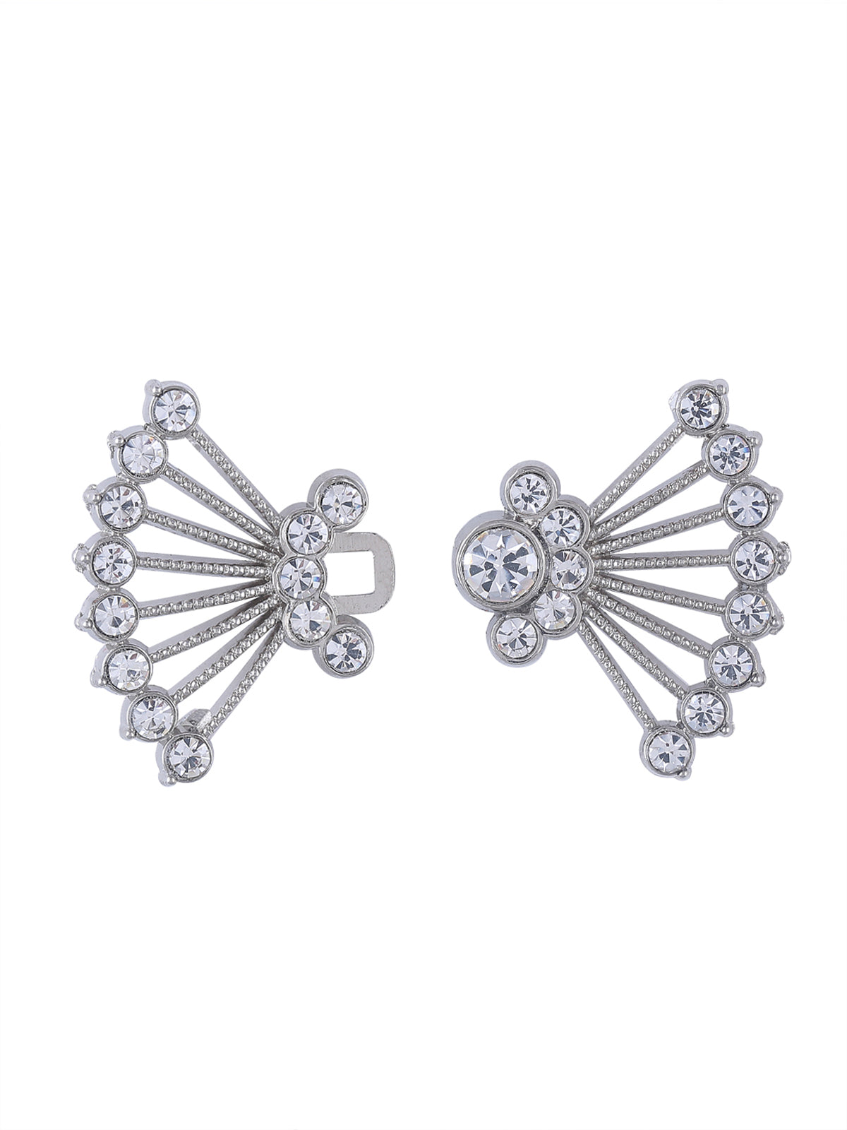 Silver Crystal Butterfly Shape Diamond Closure Clasp Buckle - Jhonea Accessories