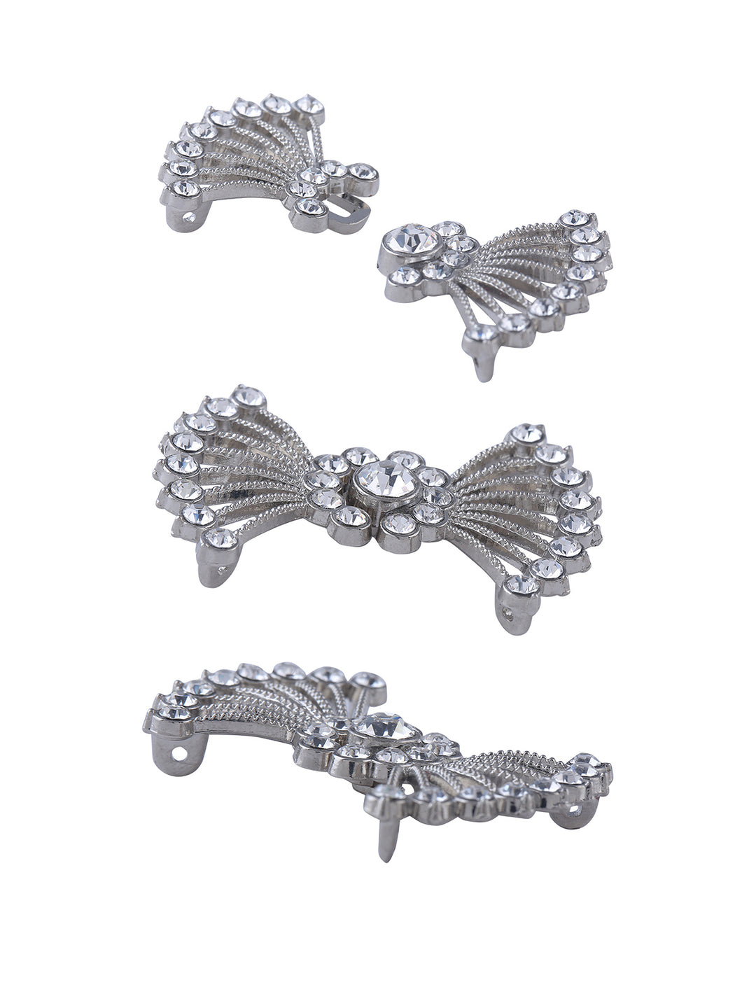 Silver Crystal Butterfly Shape Diamond Closure Clasp Buckle - Jhonea Accessories