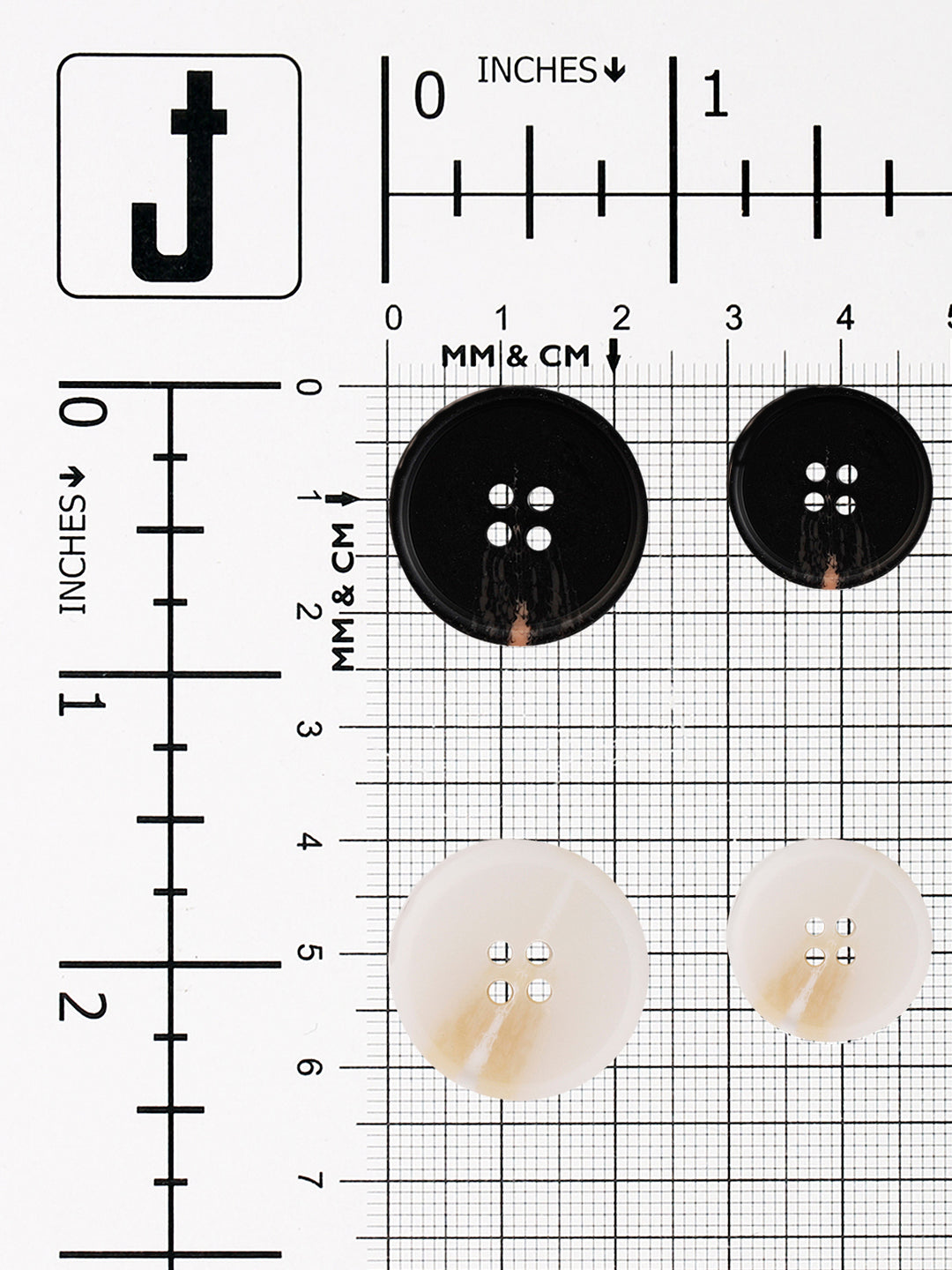 Black & White Round Shape 4-Hole Blazer/Coat Button