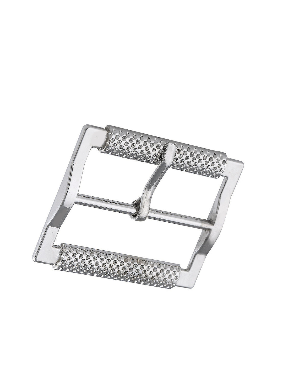 Rectangle Frame Shiny Silver Belt Buckle with Prong