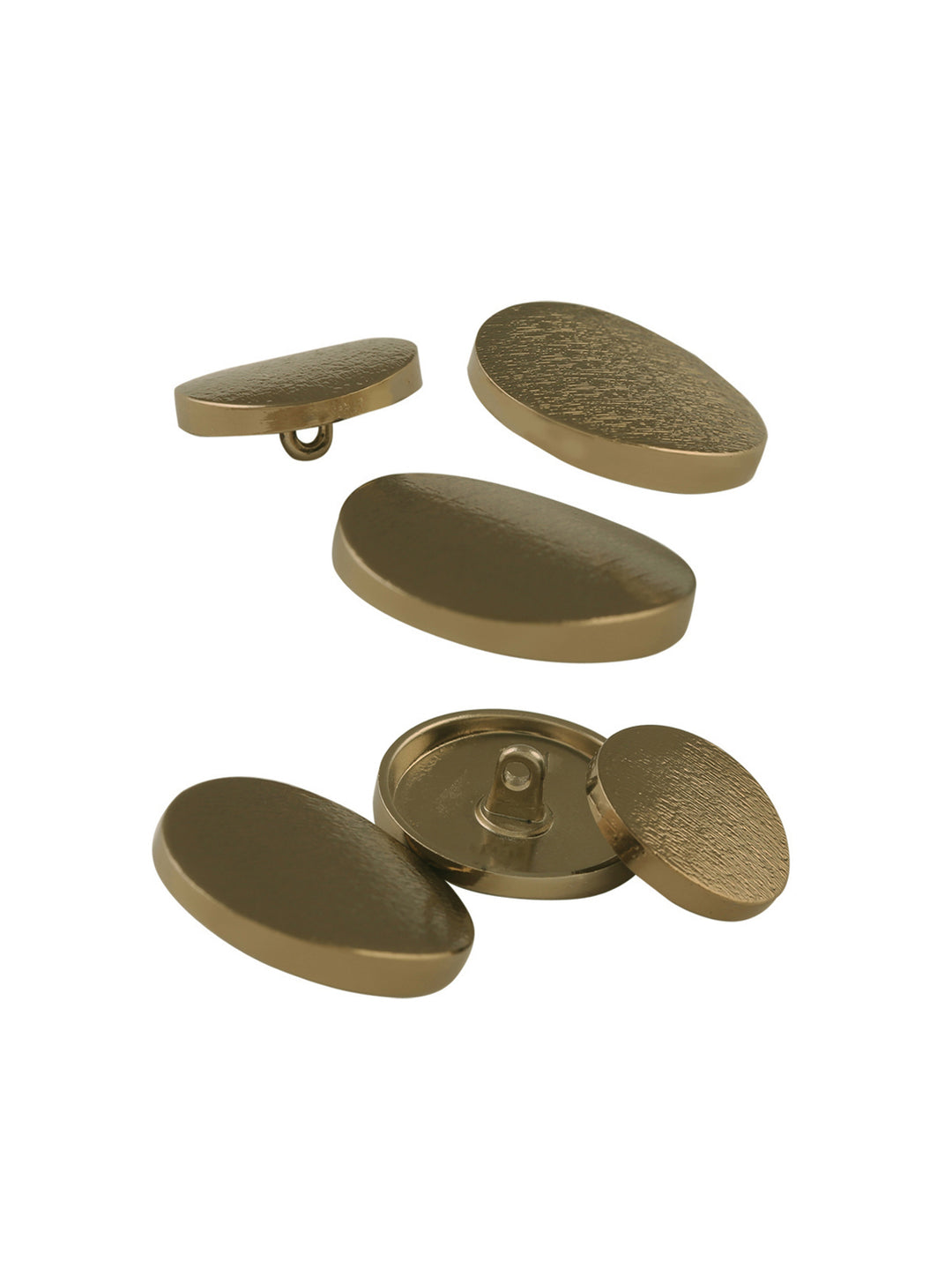 Round Shape Shiny Tea Gold Classic Brush Finish Metal Buttons