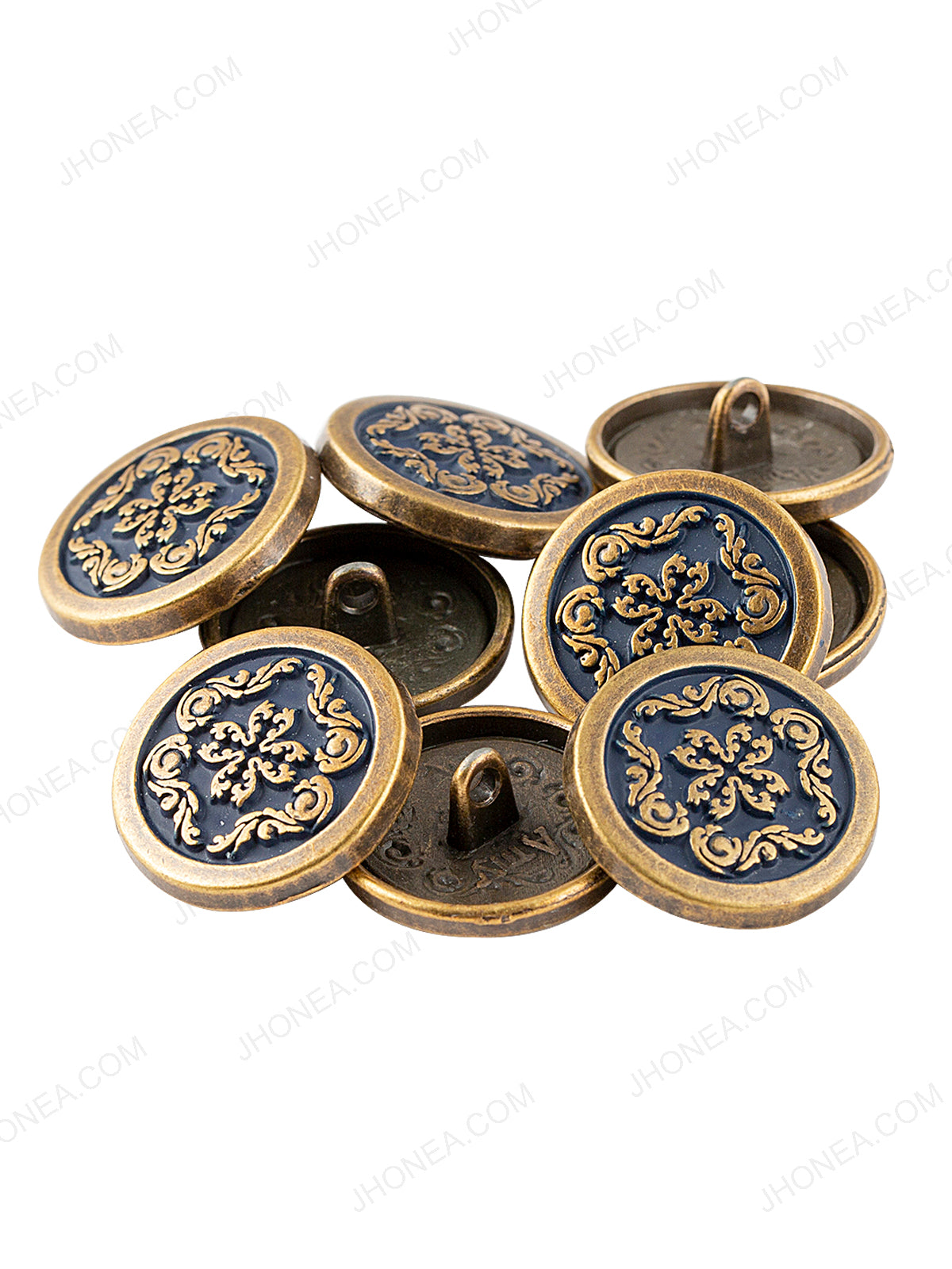 Regal Design Antique Brass with Navy Blue Color Coat Button