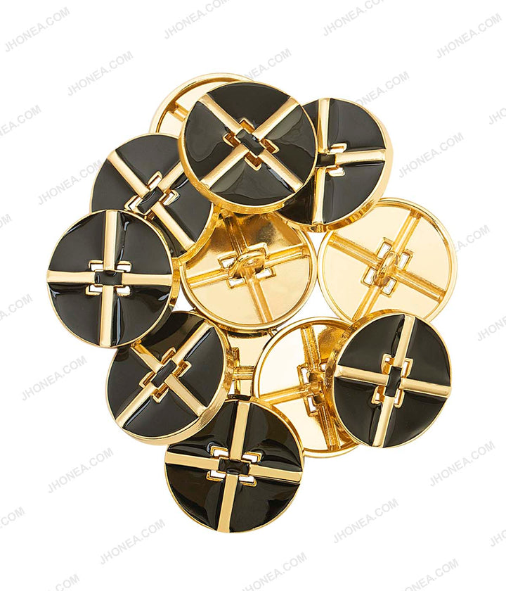 Premium Black & White Western Style Metal Buttons for Women