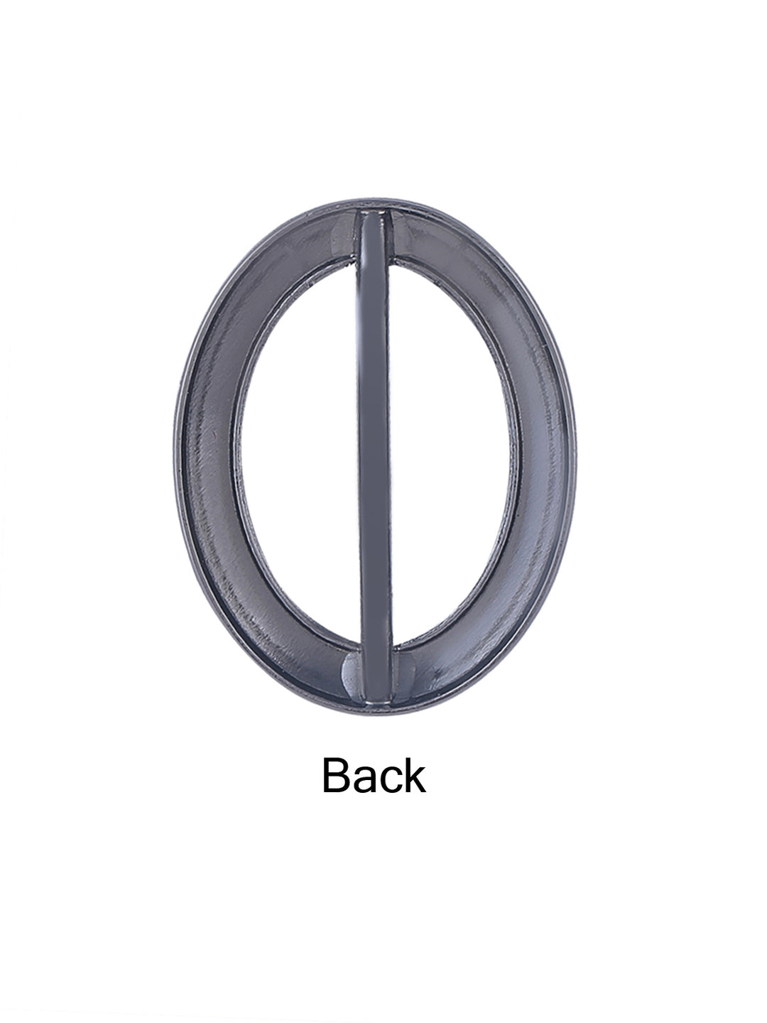 Fancy Decorative Oval Shape Shiny Gunmetal Belt Buckle