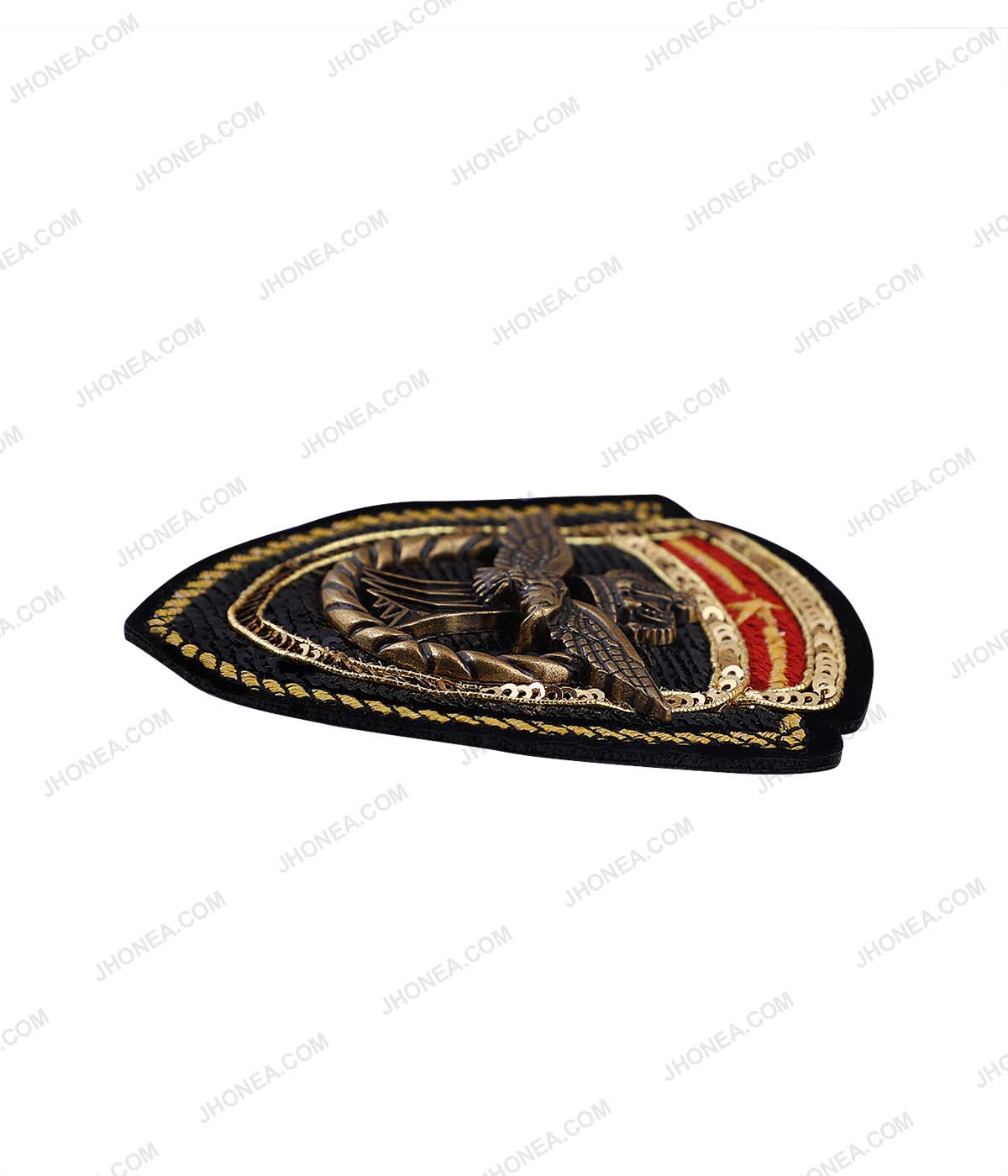 Royal Metal Eagle Emblem Sequins Embroidery Premium Patch