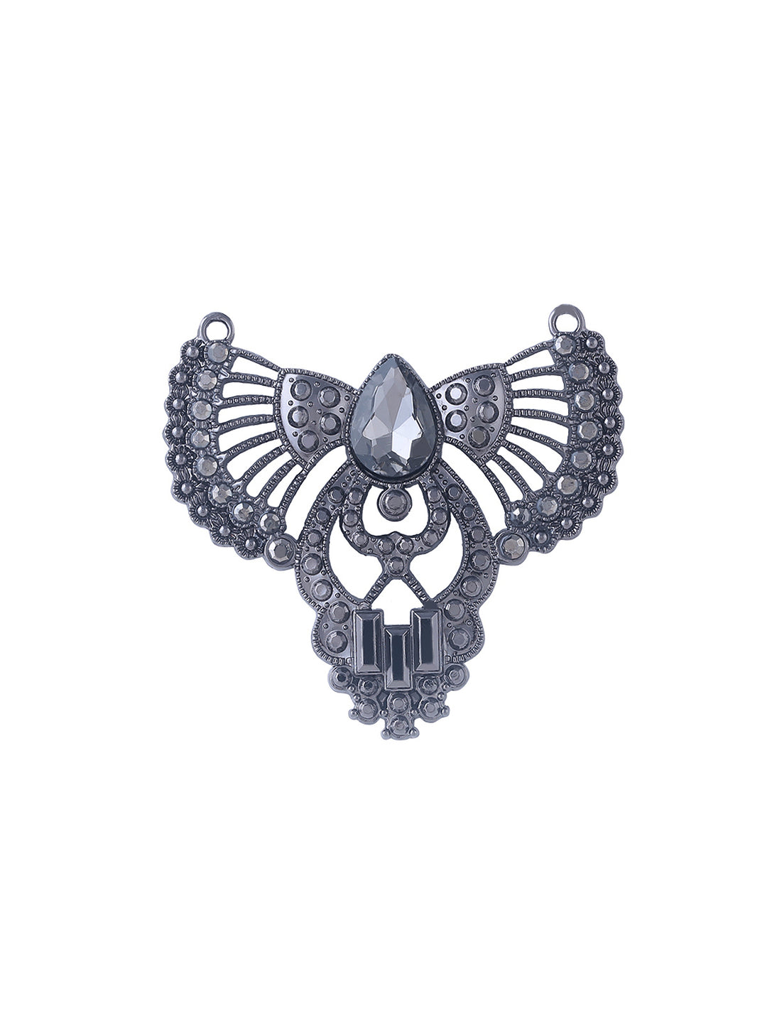 Fancy & Attractive Black Nickel (Gunmetal) Diamond Neckline