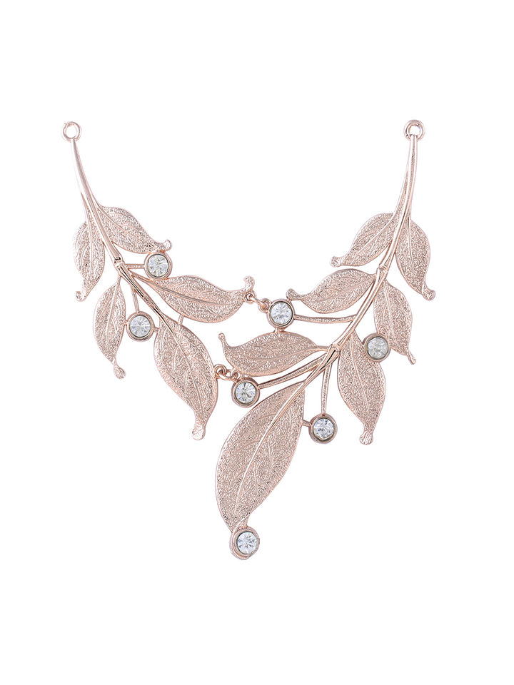 Heavy Embellishing Leaf Design Fashion Neckline