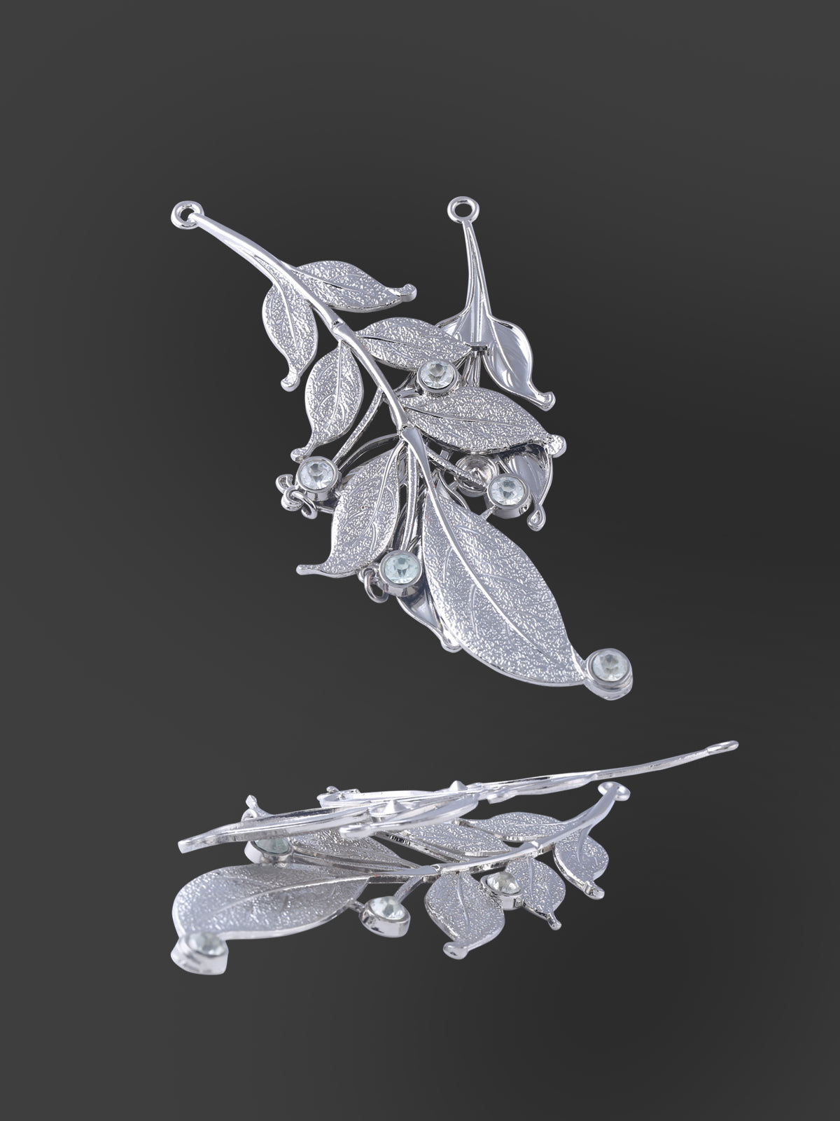 Heavy Embellishing Leaf Design Fashion Neckline
