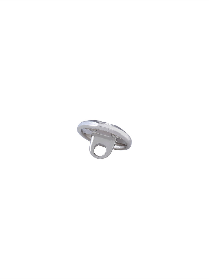 Silver Round Shape Engraved Design 10mm (16L) Shirt/Kurta Downhole Metal Button - Jhonea Accessories