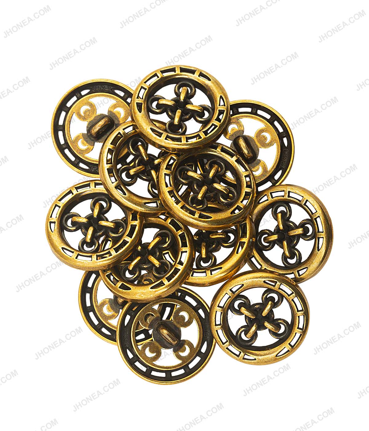 Buttonhole Design Antique Gold Coat Metal Buttons