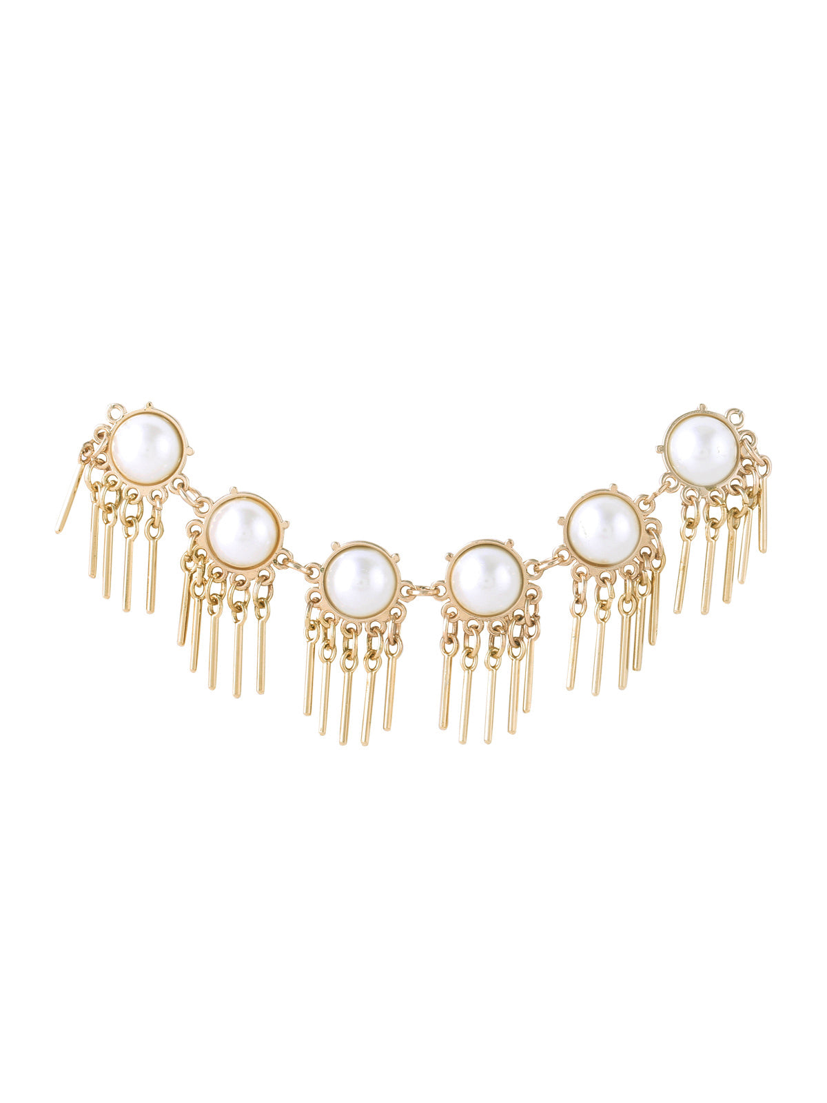 Pearl with Golden Tassel Multi-purpose Design Neckline