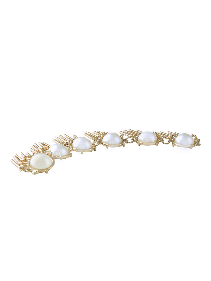 Pearl with Golden Tassel Multi-purpose Design Neckline