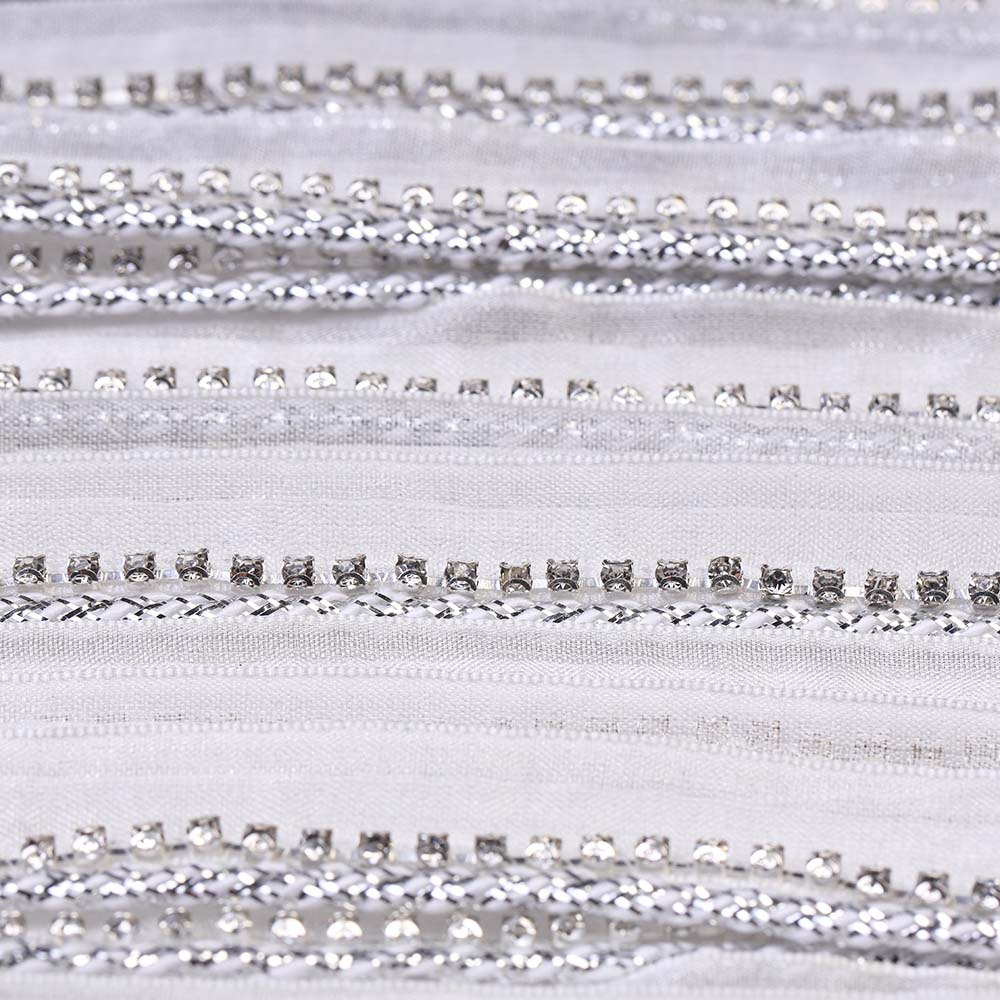 Exclusive Shiny Diamonds White Border Lace for Dresses JHONEA ACCESSORIES Exclusive Shiny Diamonds White Border Lace for Dresses JHONEA ACCESSORIES
