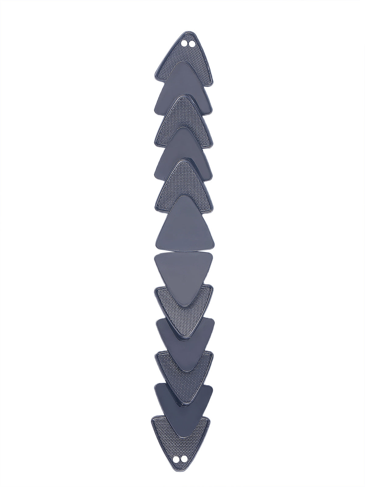 Shiny Gunmetal Rounded Triangle Neckline