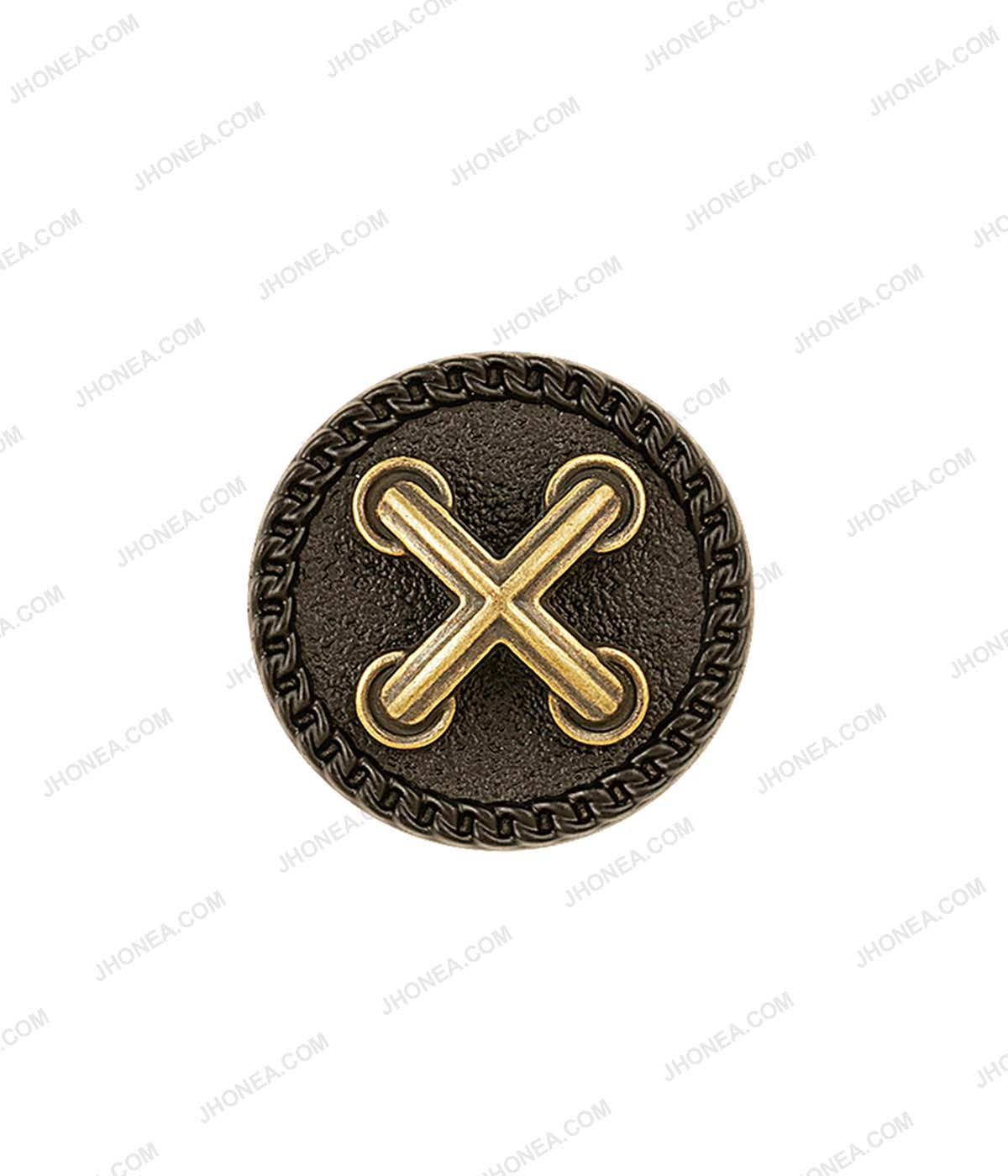 Premium Black with Antique Brass Cross Metal Shank Buttons for Coats ...