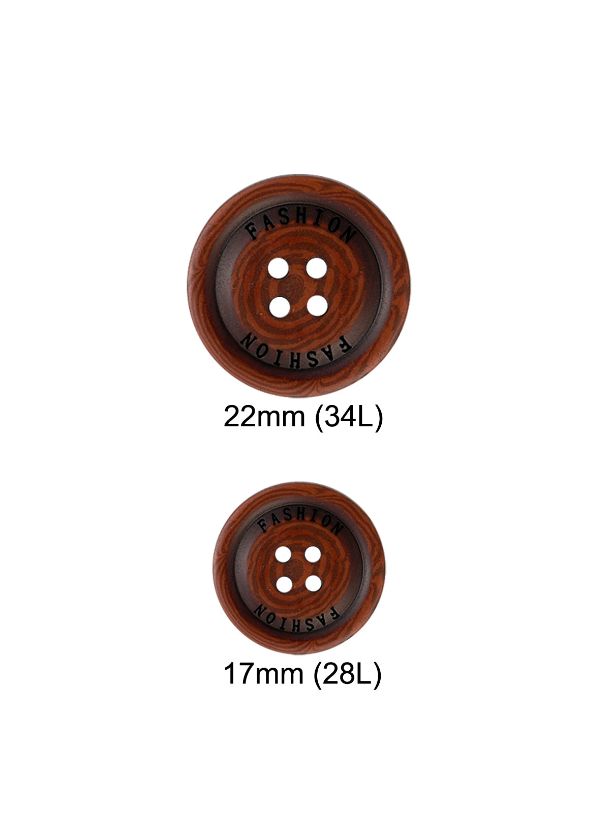 Wood-like Brown Round Shape Coat Buttons