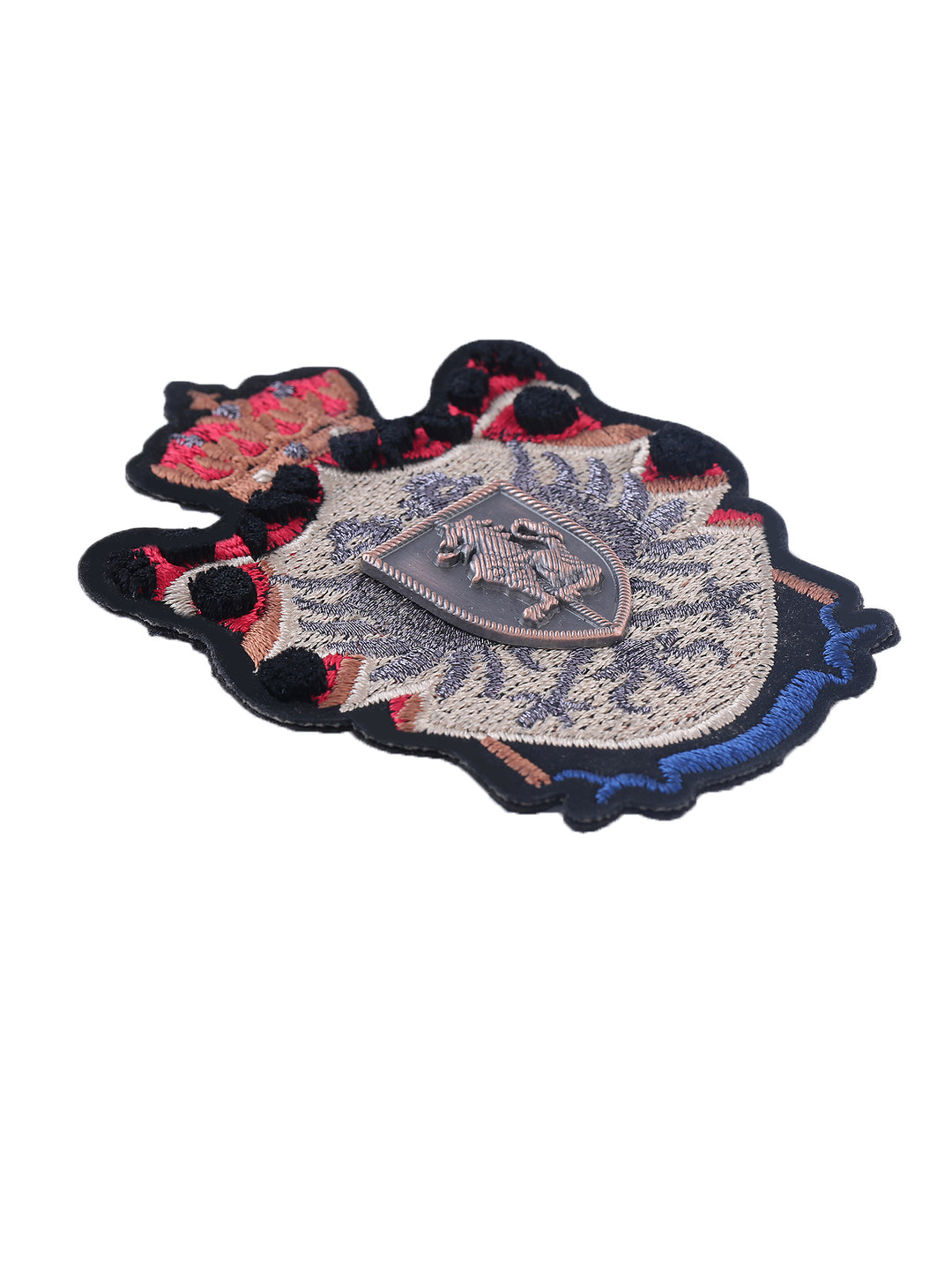 Elegant Lion Rampant & Crown Badge Embroidery Patch