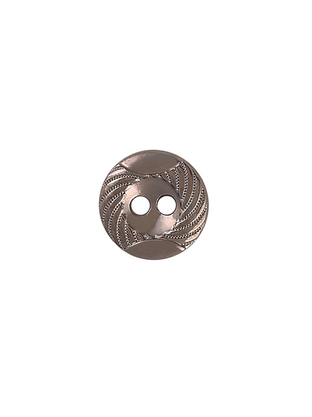 Engraved Rounded Rim 2-Hole Round Shape Gunmetal Shirt Button