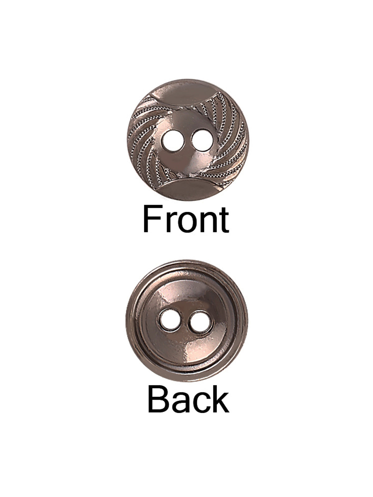 Engraved Rounded Rim 2-Hole Round Shape Shirt/Kurta Buttons