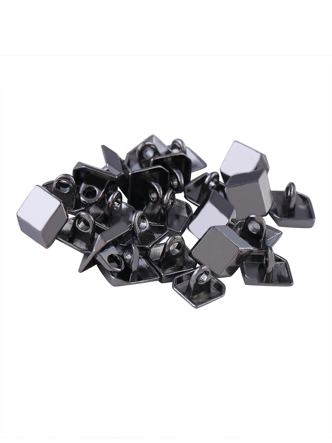 Shiny Black Nickel (Gunmetal) Cube Shape 10mm (16L) downhole party wear shirt button - Jhonea Accessories