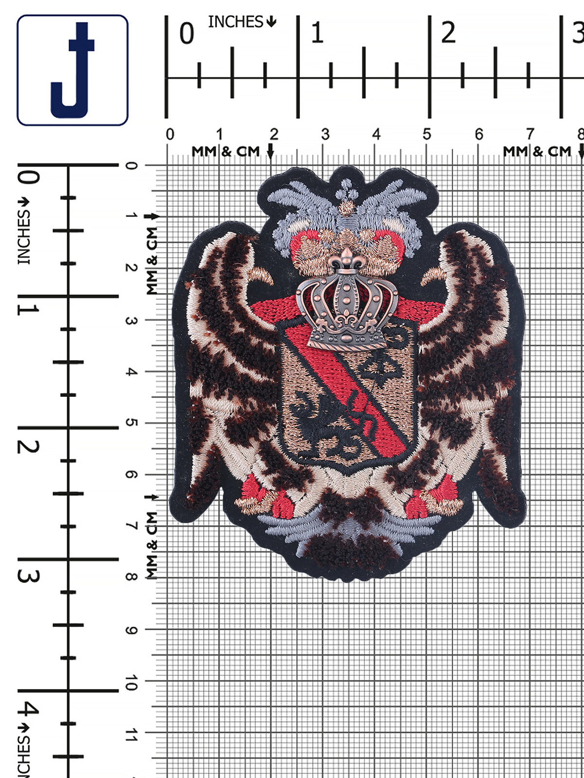 Classic Eagle Rampant & Crown Badge Embroidery Patch
