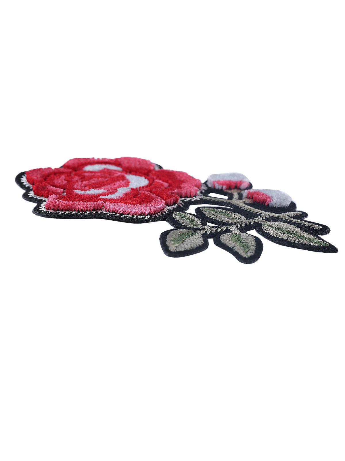 Gorgeous Embroidered Sew On Beaded Red Rose Patch