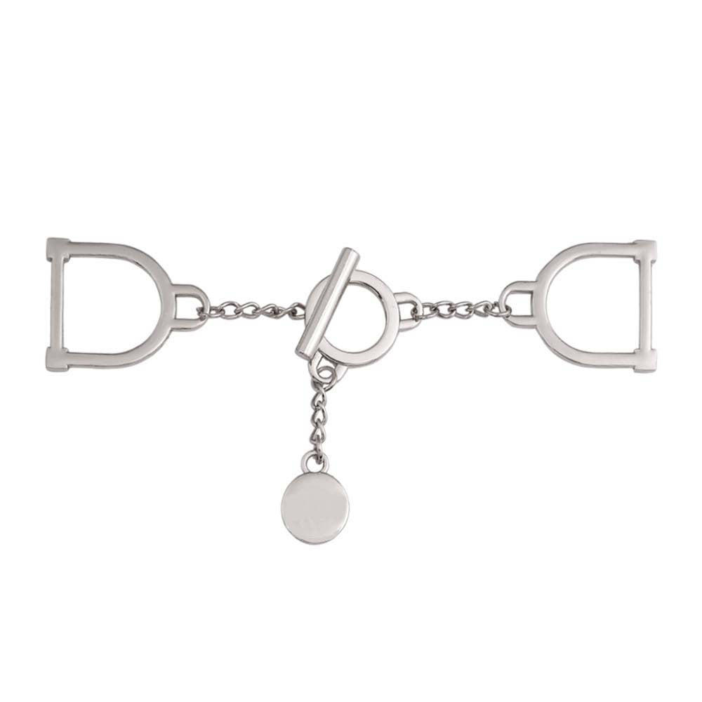 Flexible Design Chain Clasp Belt Buckle Fashion Accessory in Shiny Silver Color
