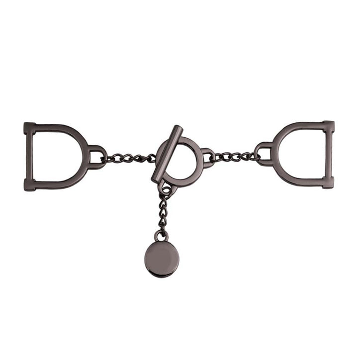 Flexible Design Chain Clasp Belt Buckle Fashion Accessory in Shiny Black Nickel (Gunmetal) Color