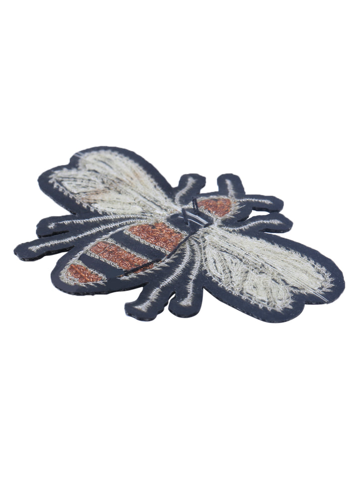 Gorgeous Embroidered Sew On Beaded Bee Patch