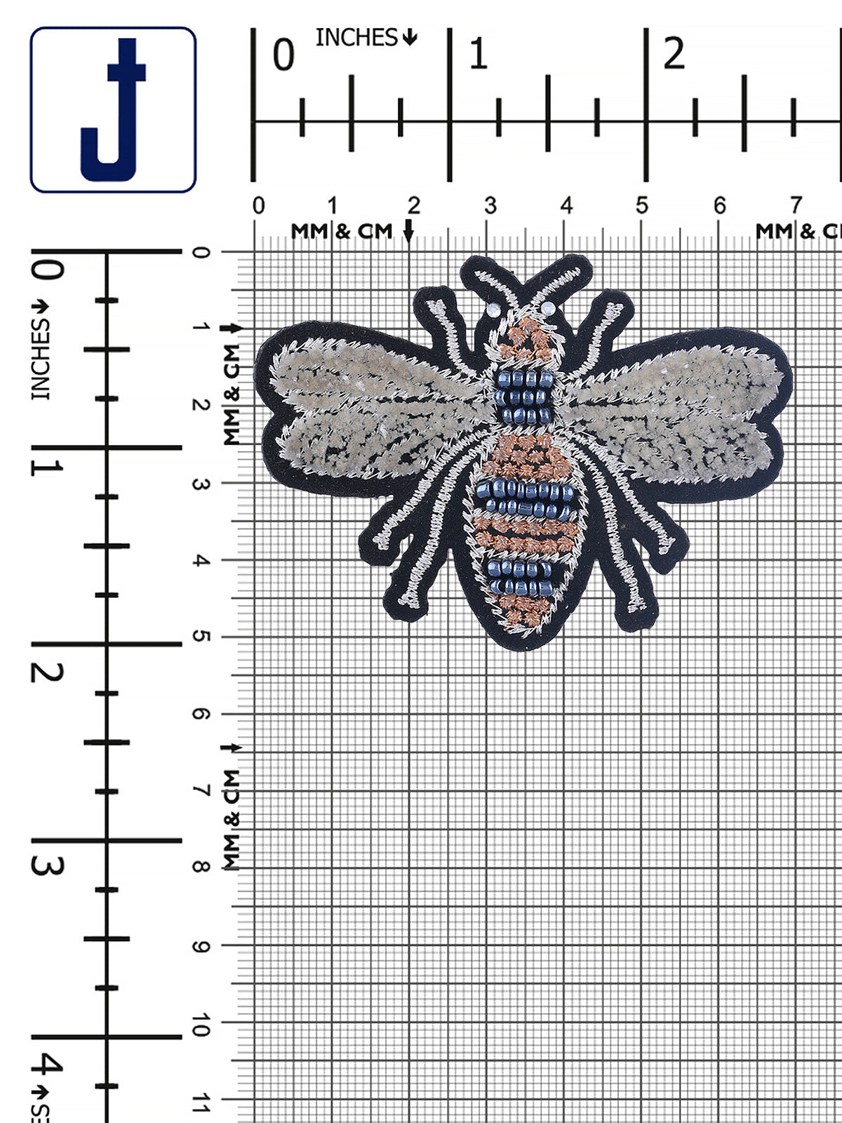 Gorgeous Embroidered Sew On Beaded Bee Patch