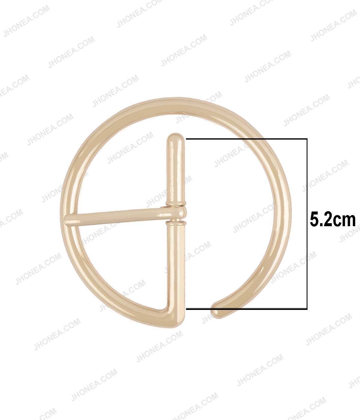 Superior Shiny Gold Western Style Round Shape Prong Belt Buckle