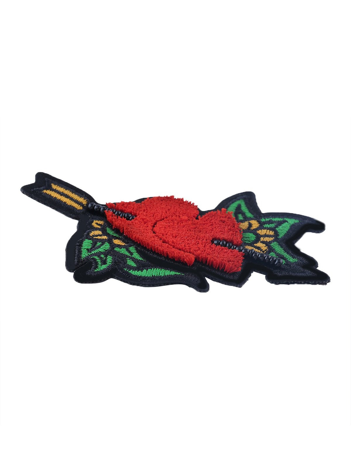 Gorgeous Embroidered Sew On Beaded Red Cupid Heart & Arrow Patch - Jhonea Accessories