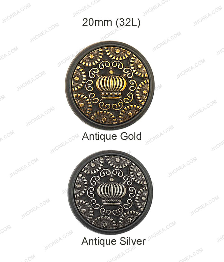 Metal Carving Engraved Ethnic Buttons For Oriental Dresses
